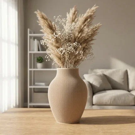 LINEA &ndash; Designvase mit Linienstruktur